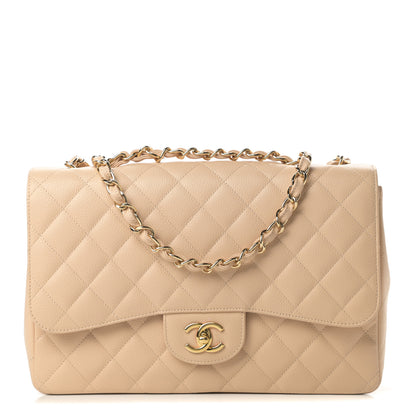 Chanel Caviar Quilted Jumbo Single Flap Beige Clair 1 of 12