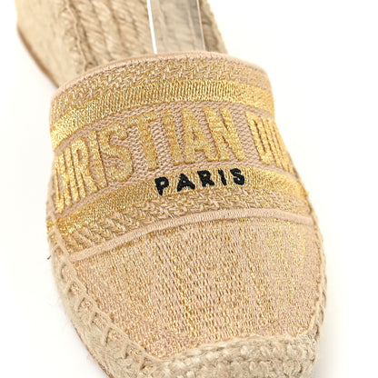 Christian Dior Canvas Embroidered Granville Ankle Tie Espadrille Wedges 37 Cream 20 of 22