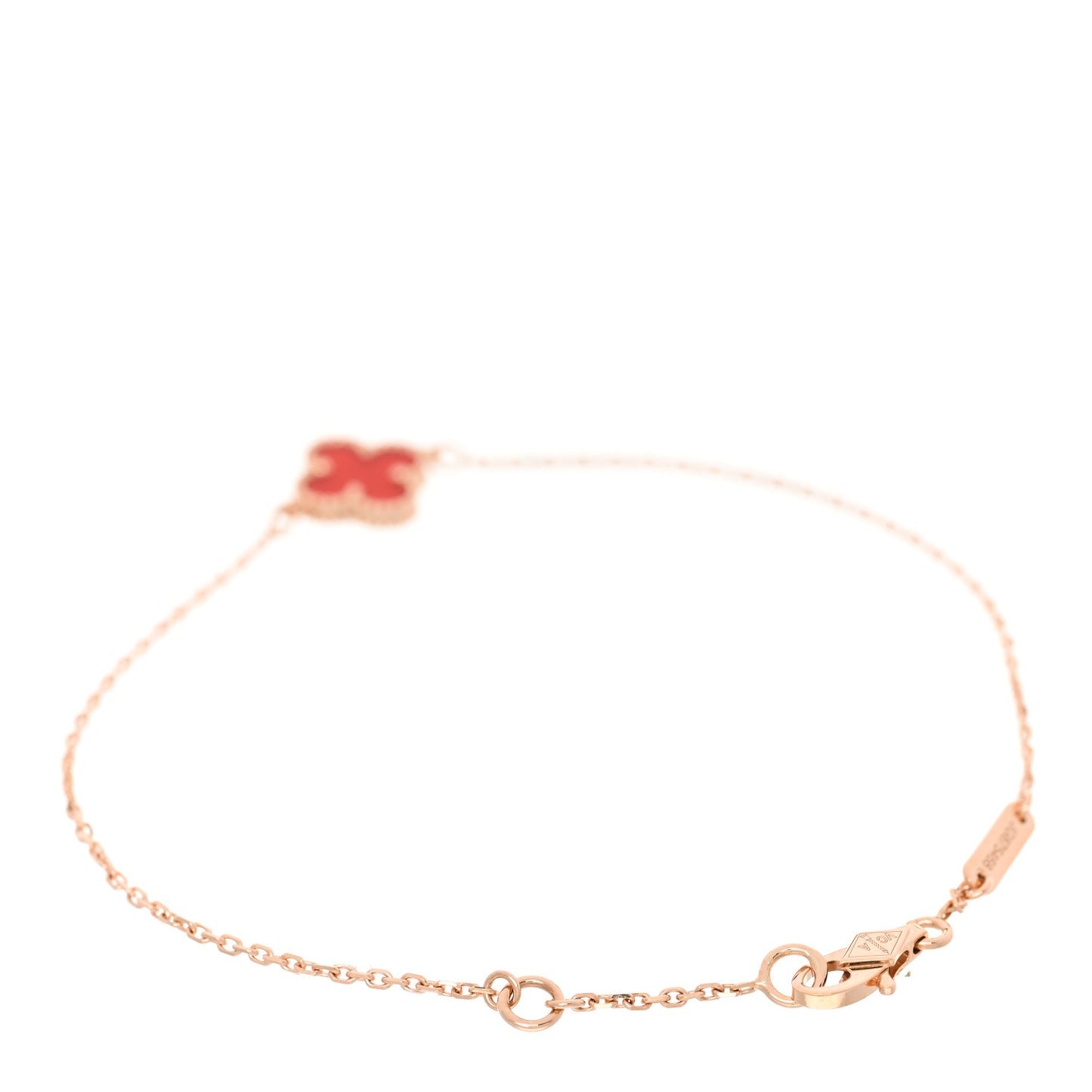 18K Rose Gold Carnelian Sweet Alhambra Bracelet