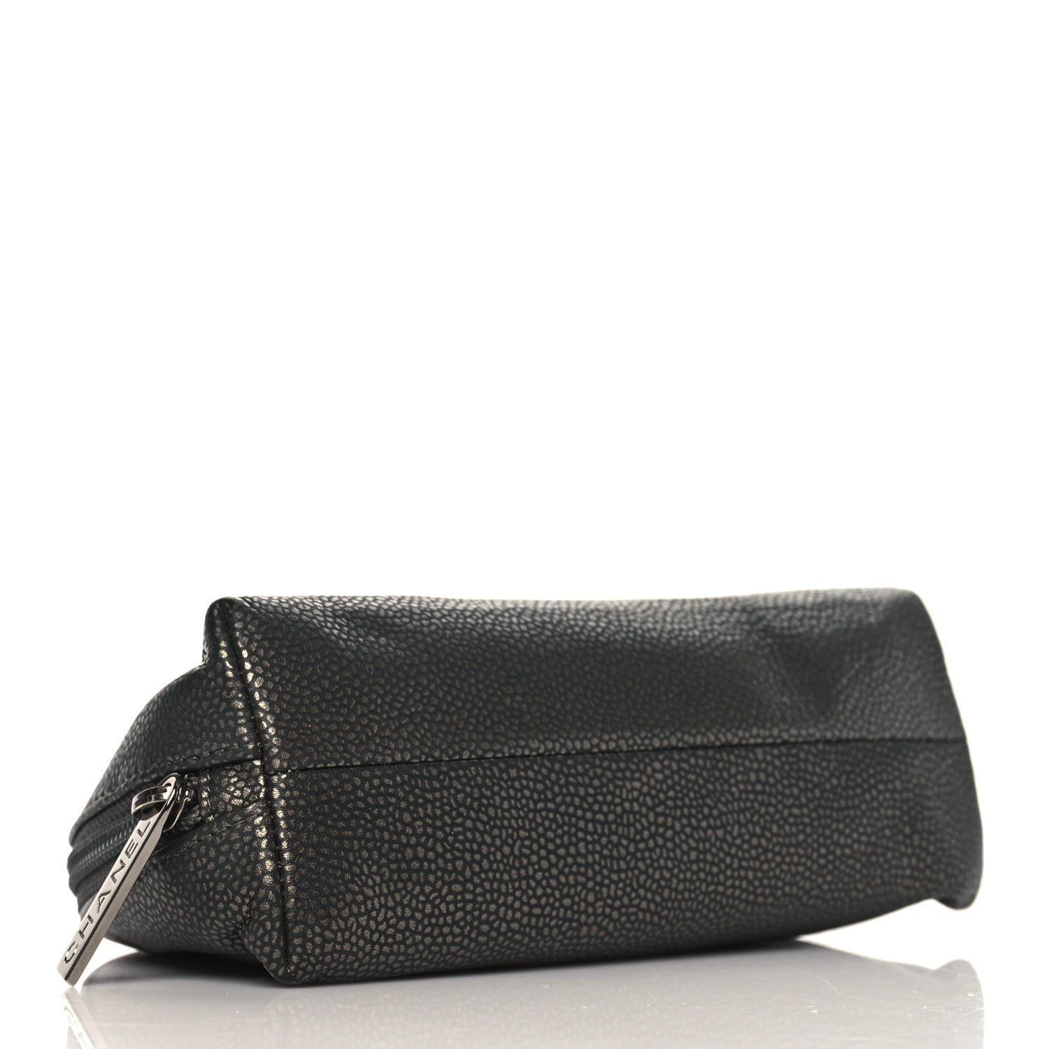 Chanel Metallic Caviar Timeless CC Cosmetic Pouch Dark Grey 5 of 9