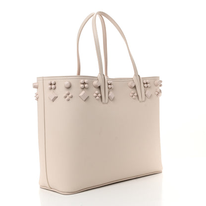 Christian Louboutin Calfskin Empire Spike Studded East West Cabata Tote Leche 4 of 10