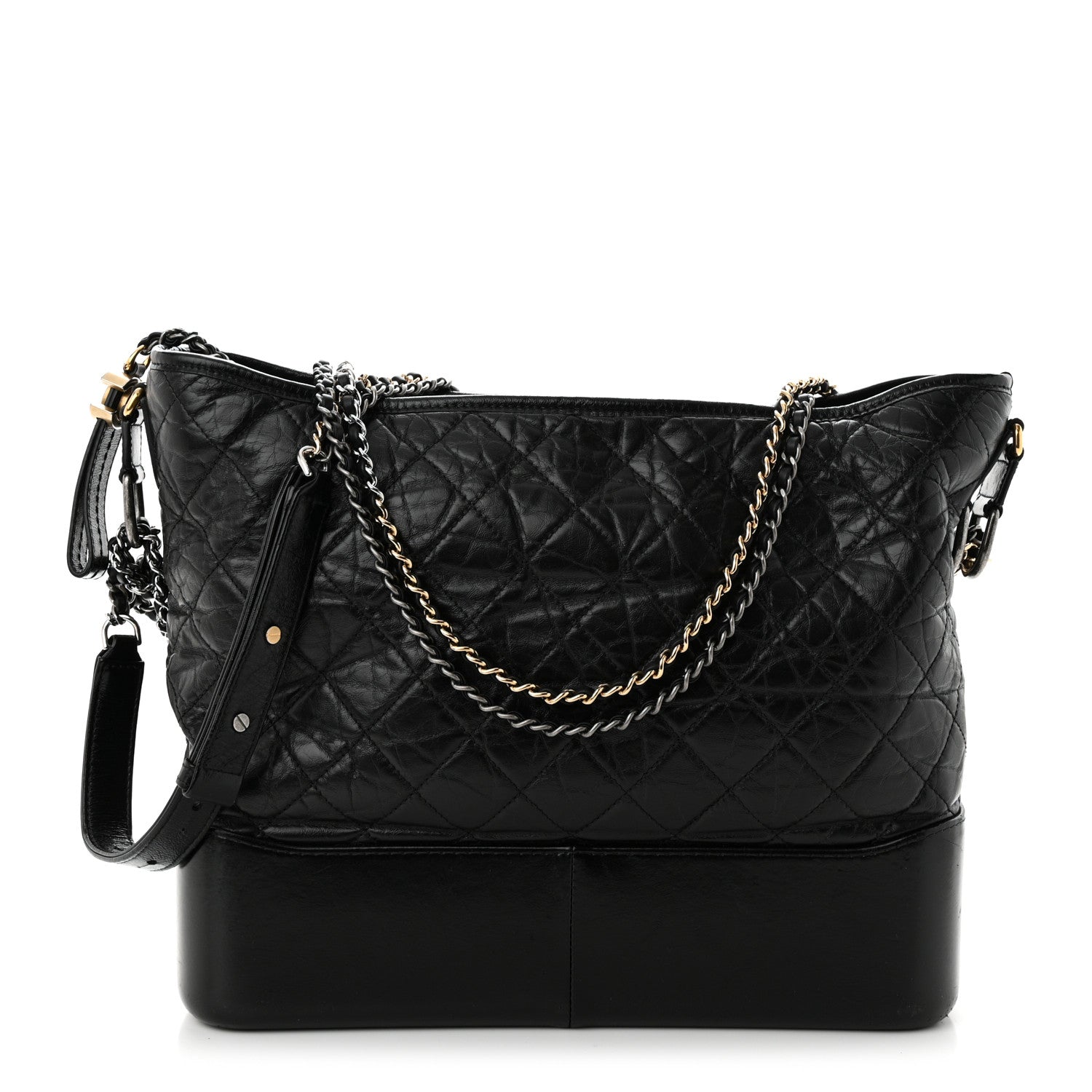 Chanel Aged Calfskin Quilted Large Gabrielle Hobo Black 1 of 13