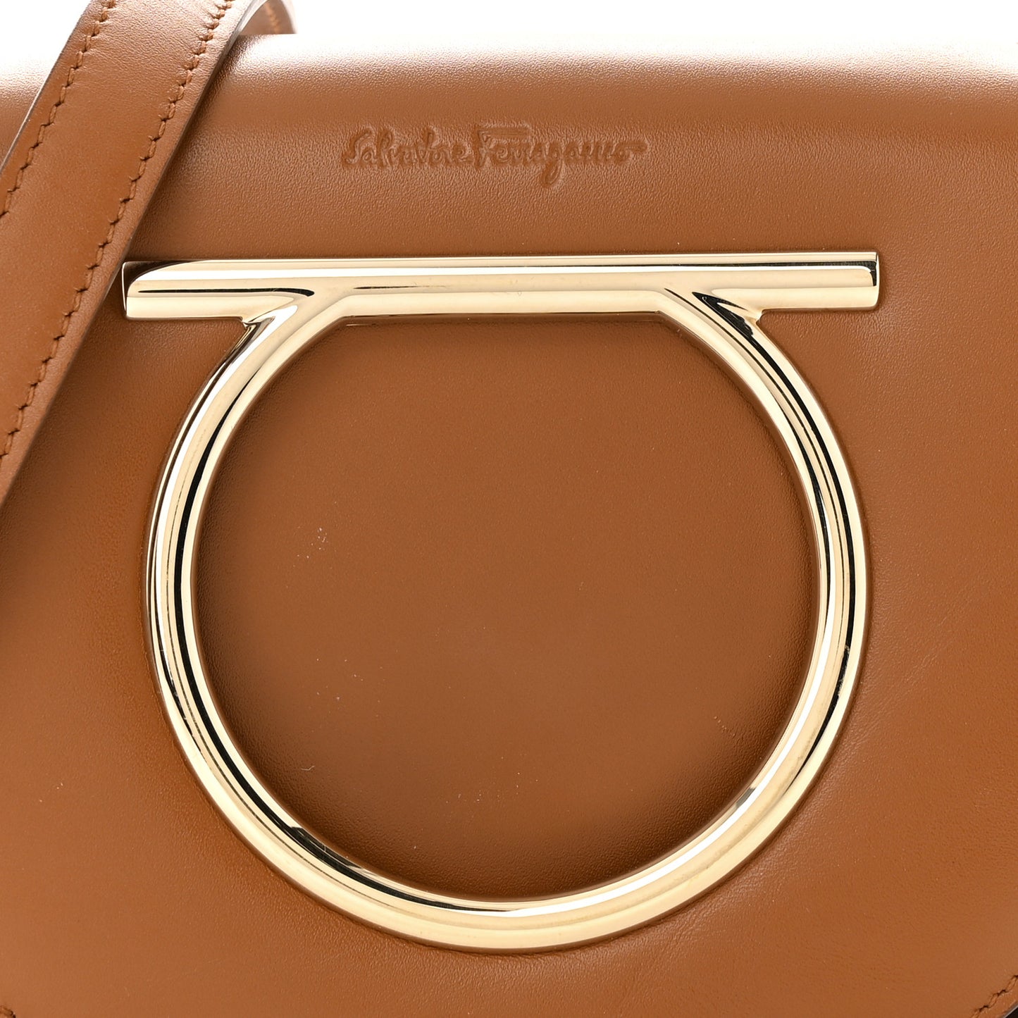 Calfskin Small Vela Flap Bag Brown