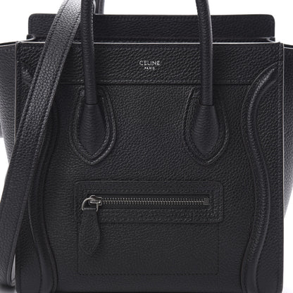 Celine Drummed Calfskin Nano Luggage Black 9 of 11