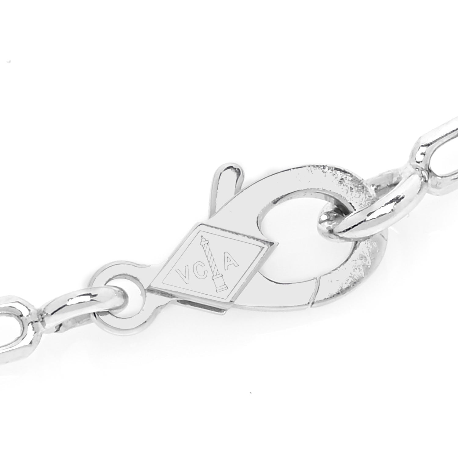 Van Cleef & Arpels 18K White Gold Chalcedony 5 Motifs Vintage Alhambra Bracelet 4 of 7