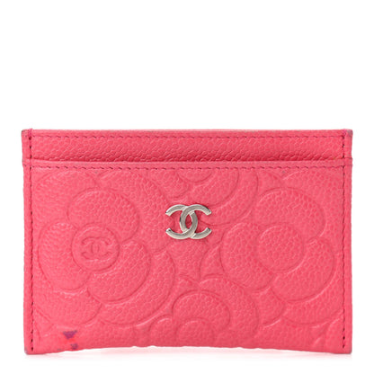 Chanel Caviar Camellia Embossed Card Holder Pink 1 of 8