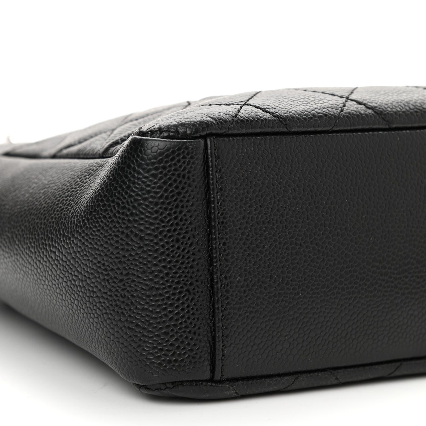 Caviar Quilted Petit Shopping Tote PST Black