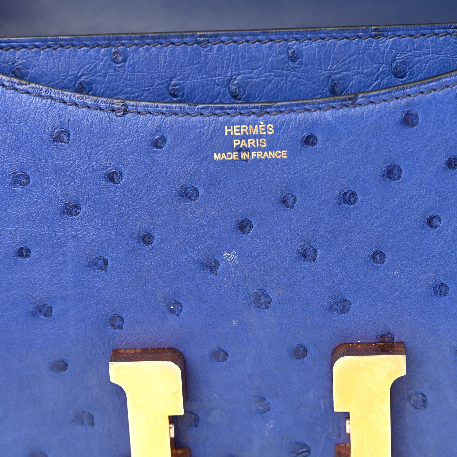 Hermes Ostrich Constance 18 Bleu Saphir 17 of 19