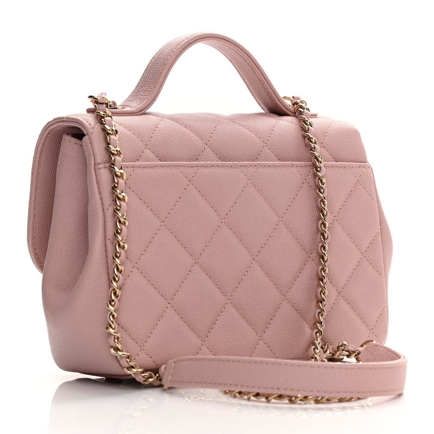 Caviar Quilted Small Business Affinity Flap Light Pink