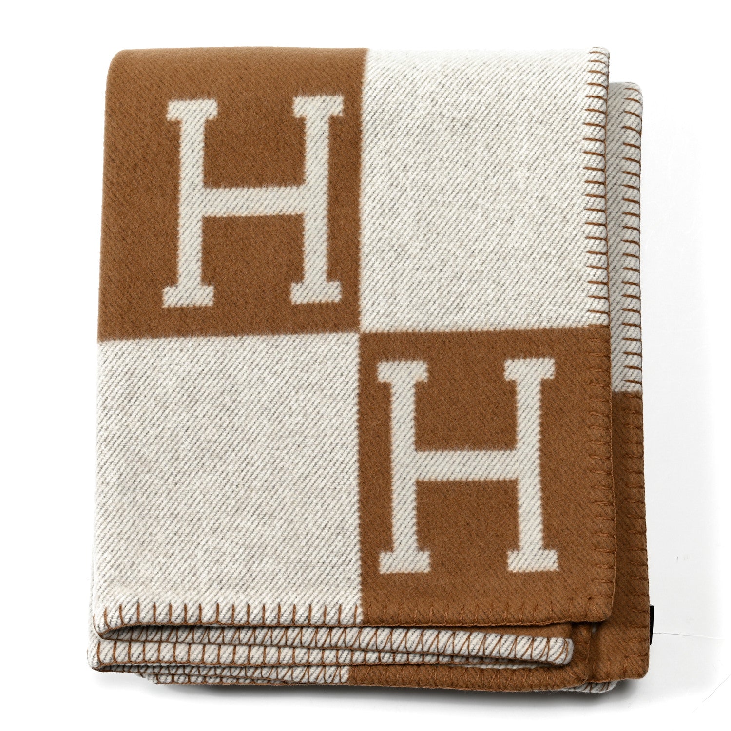 Hermes Wool Cashmere Avalon Blanket Ecru Camel 1 of 3