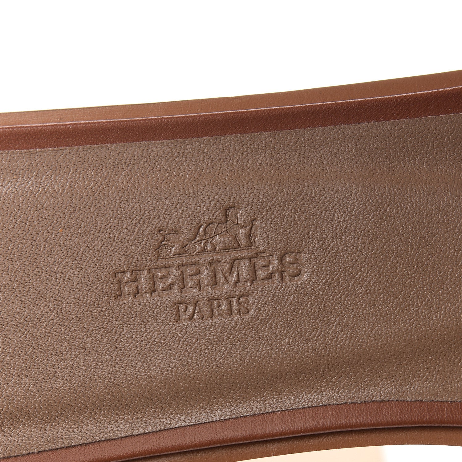 Hermes Box Calfskin Oran Sandals 37.5 Gold 7 of 9