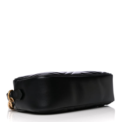 Gucci Calfskin Matelasse Small GG Marmont Chain Shoulder Bag Black 4 of 10