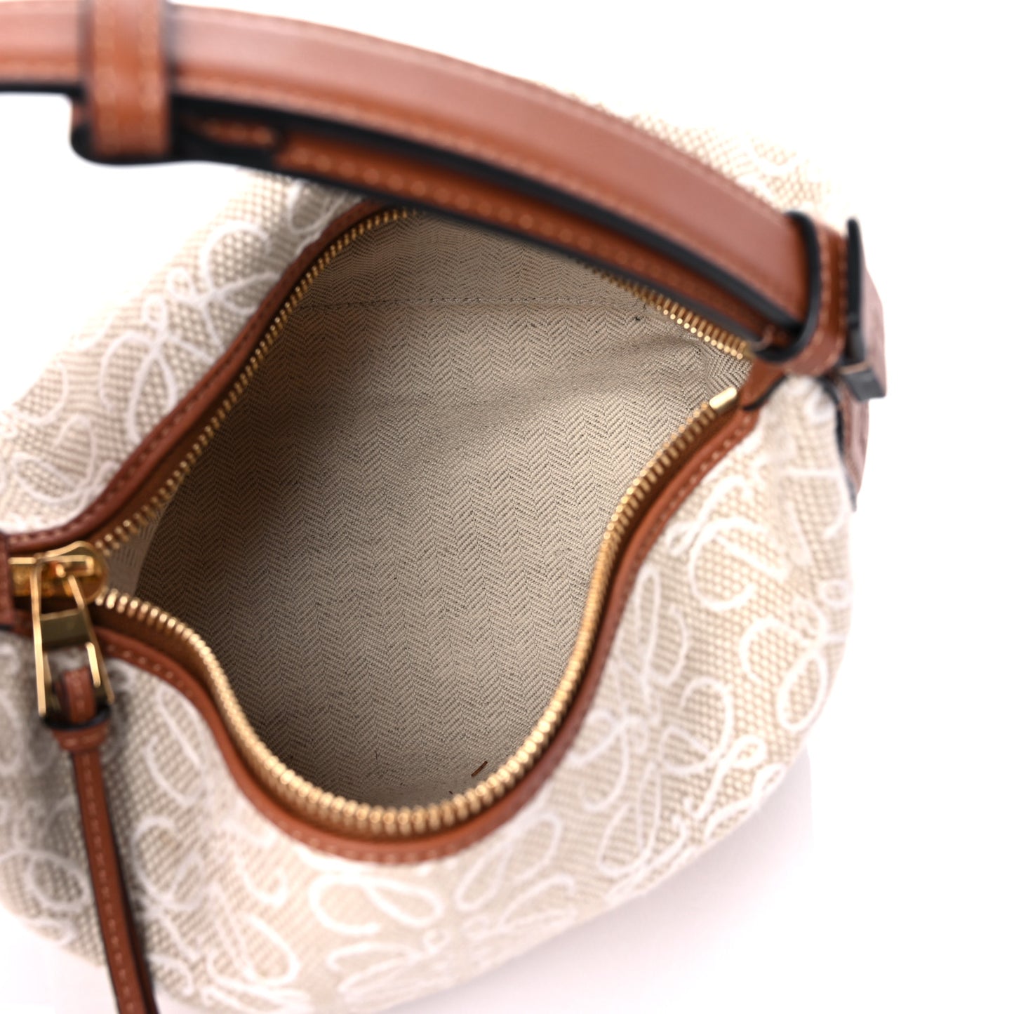 Jacquard Anagram Calfskin Small Cubi Bag Ecru Tan