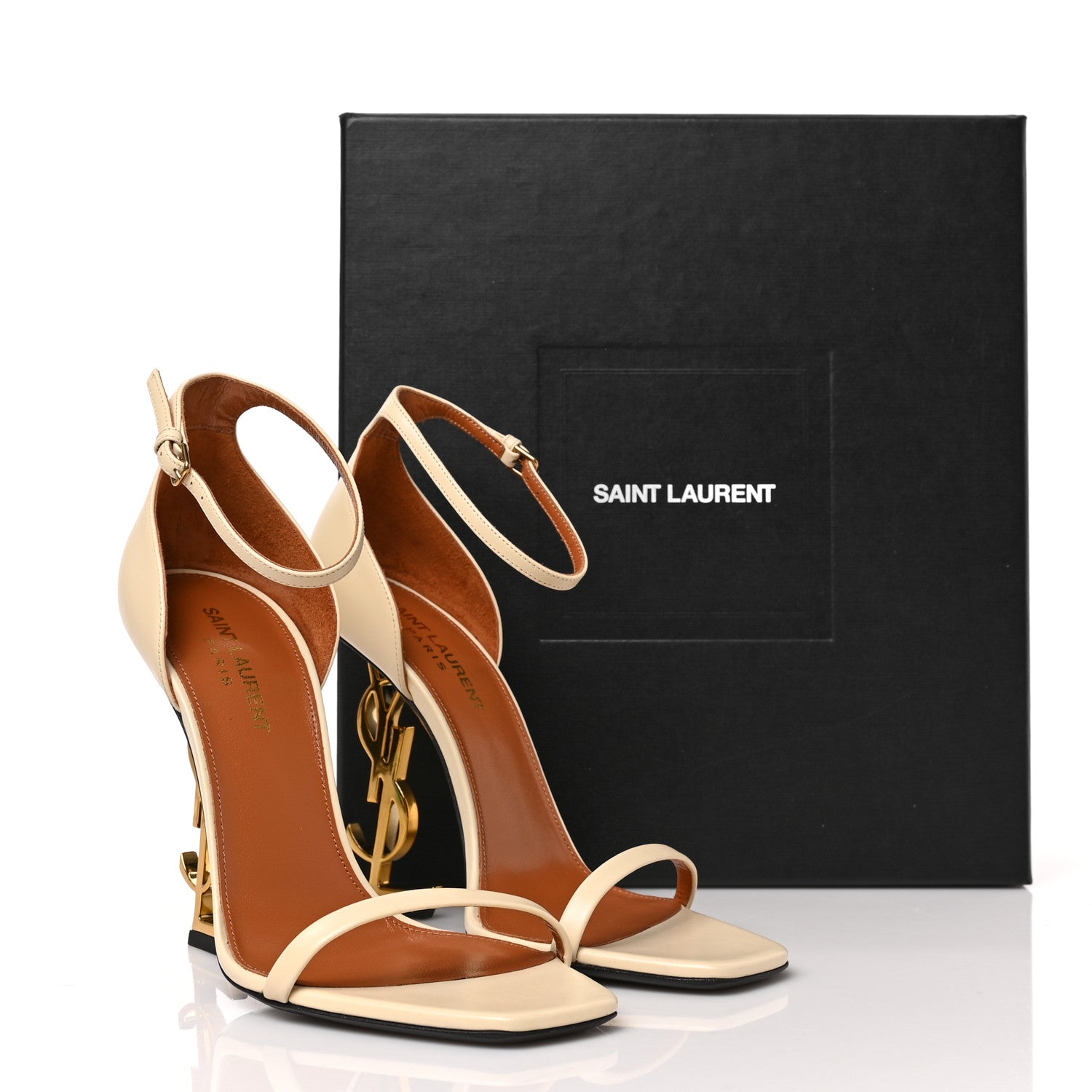 Saint Laurent Calfskin 110 Opyum Sandals 38.5 Real Beige 8 of 8