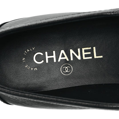Chanel Crumpled Lambskin Quilted CC Turnlock Loafers 39 Black 7 of 9