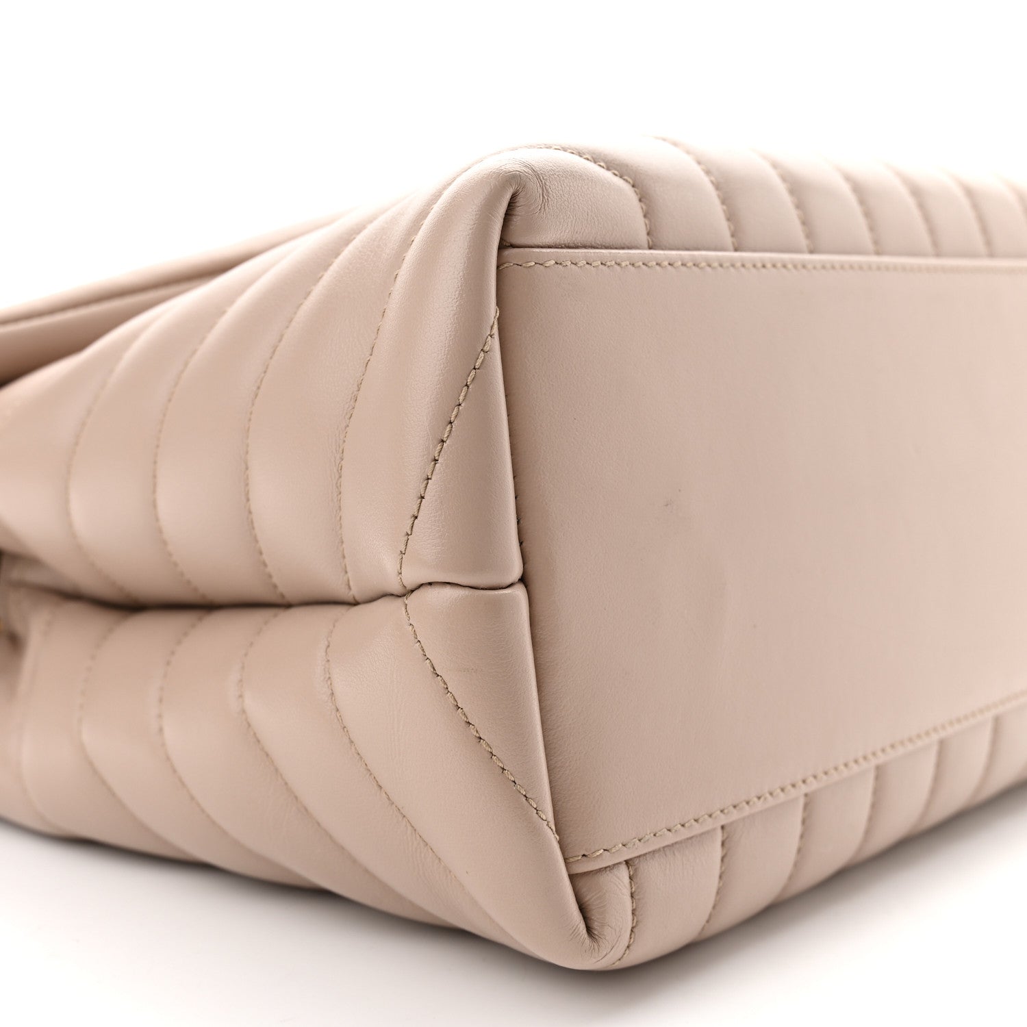 Saint Laurent Calfskin Y Quilted Monogram Medium Loulou Chain Satchel Dark Beige 9 of 10
