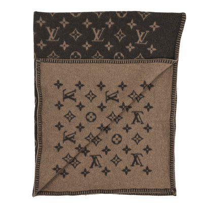 Louis Vuitton Wool Cashmere Neo Monogram Blanket Marron 2 of 3