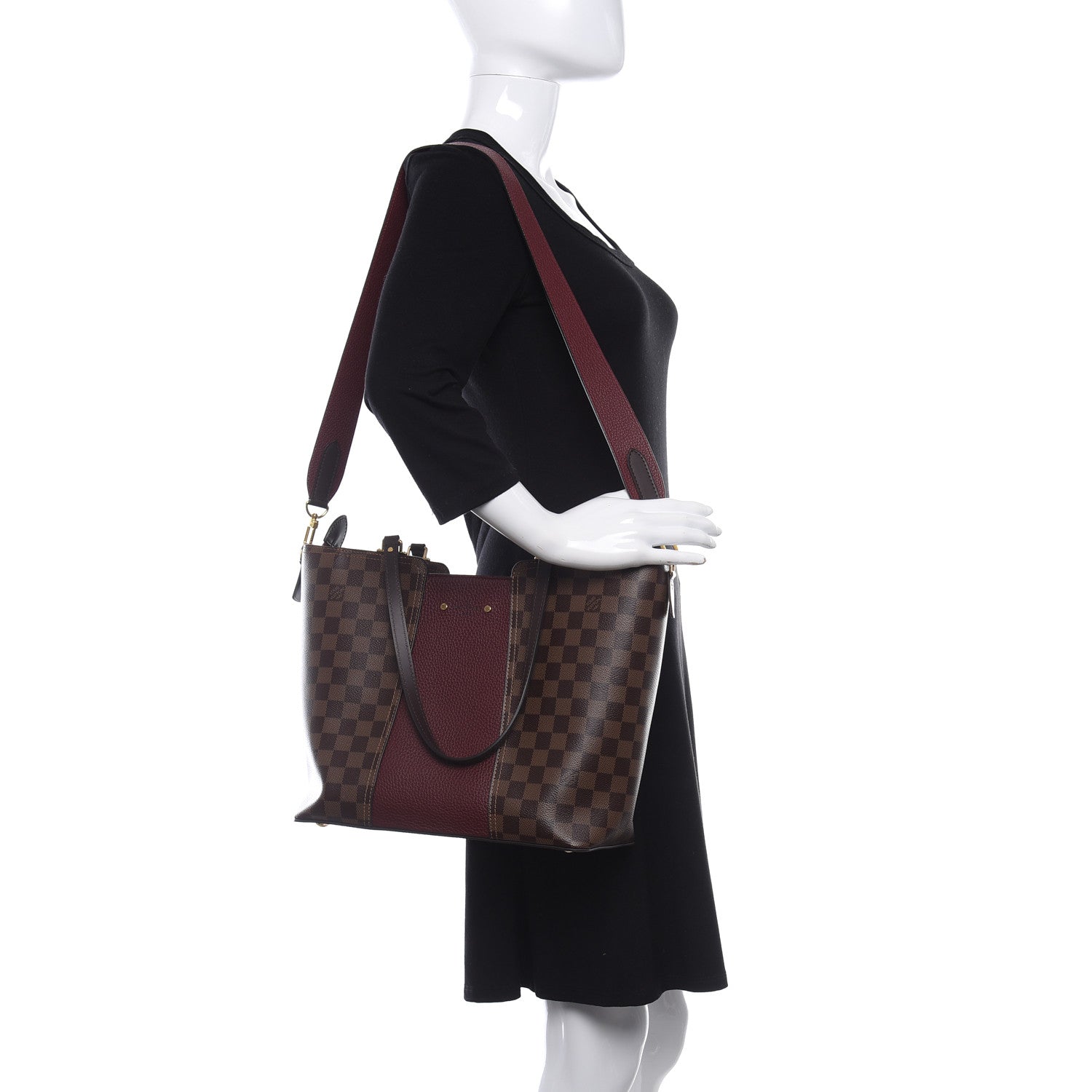 Louis Vuitton Damier Ebene Taurillon Jersey Bordeaux 2 of 10