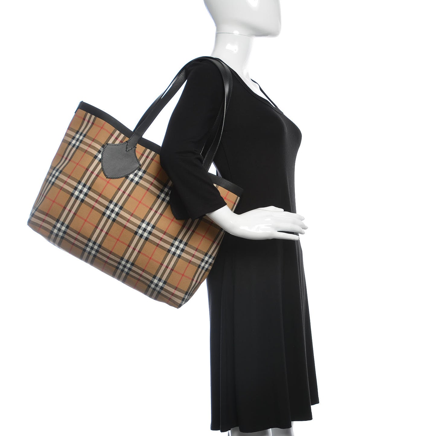 Vintage Check Transparent Large The Giant Reversible Tote Black