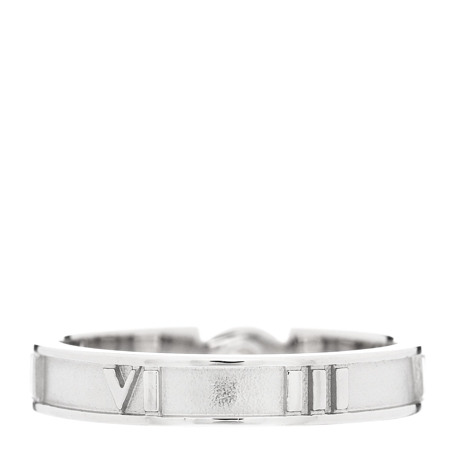 Tiffany 18K White Gold Diamond Atlas Solitaire Band Ring 46 3.75 3 of 5