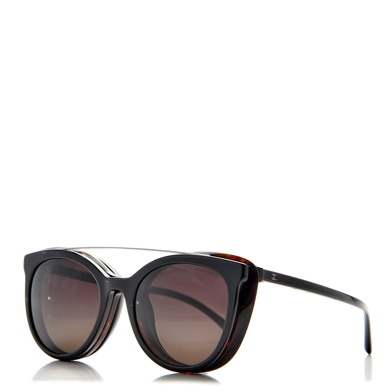 Chanel Clip On Sunglasses 5390 Black Tortoise 1 of 14