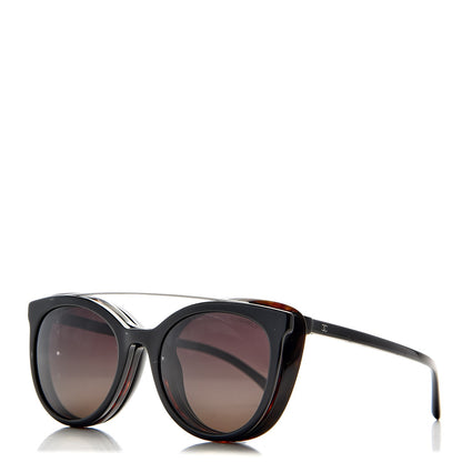 Chanel Clip On Sunglasses 5390 Black Tortoise 1 of 14