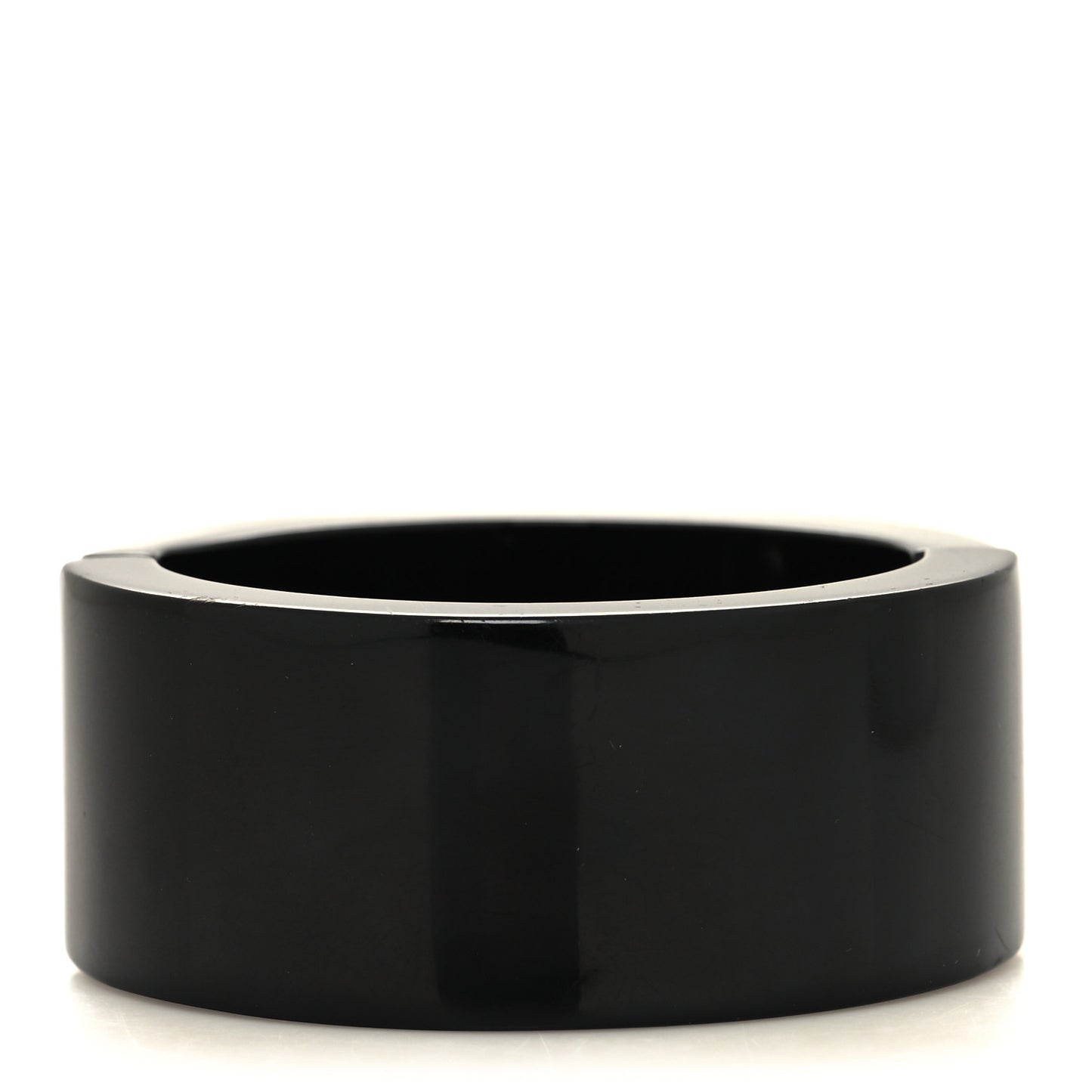 Resin Crystal Logo Bangle Bracelet Black