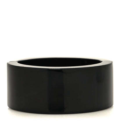Chanel Resin Crystal Logo Bangle Bracelet Black 3 of 5