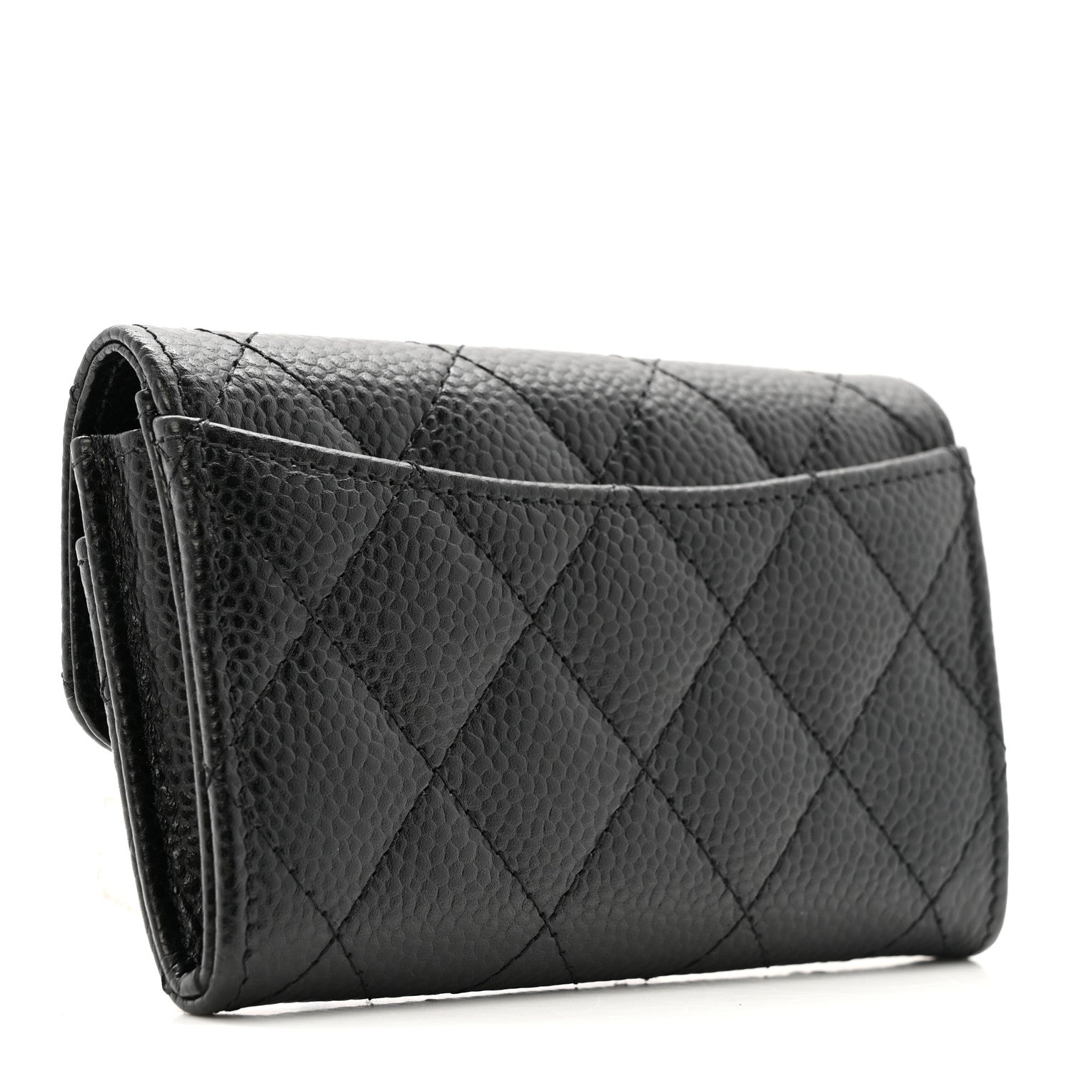 Chanel Caviar Quilted Flap Card Holder Wallet Black 3 of 9