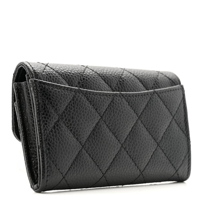Chanel Caviar Quilted Flap Card Holder Wallet Black 3 of 9