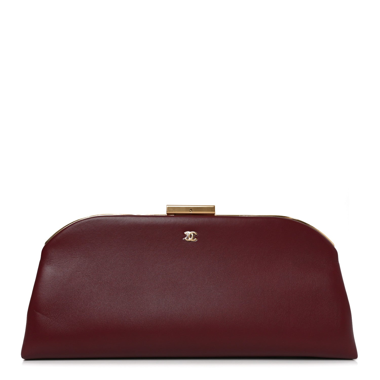 Chanel Lambskin Large Clutch Burgundy 1 of 11