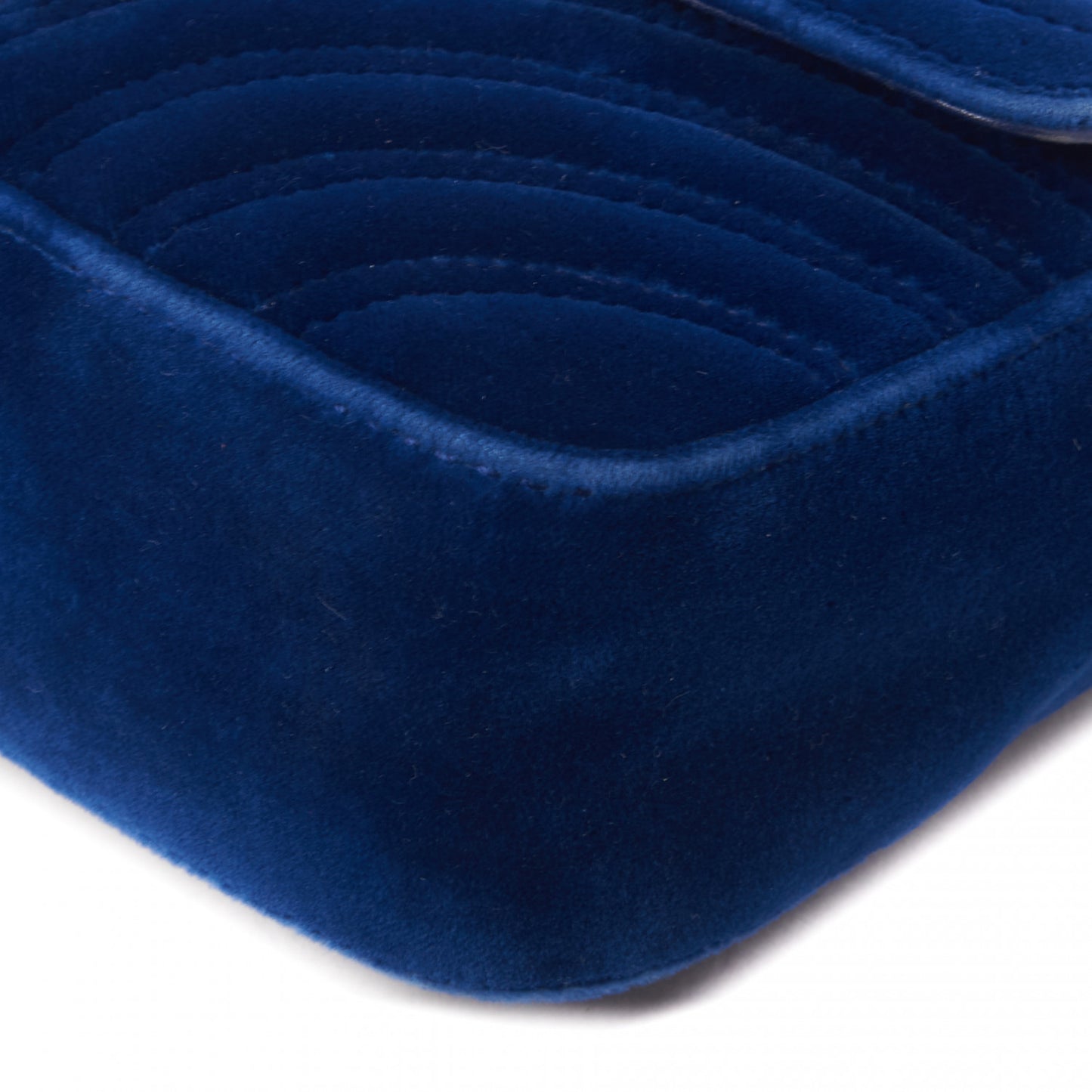 Velvet Matelasse Mini GG Marmont Shoulder Bag Cobalt Blue