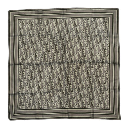 Christian Dior Silk Oblique Bandana Scarf Warm Taupe Beige Black 1 of 3