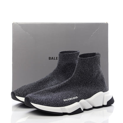 Balenciaga Chine Knit Bi-Color Sole Mens Speed Sneakers 45 Black White 10 of 10