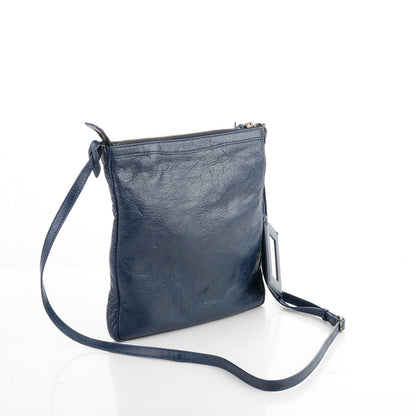 Balenciaga Agneau Classic Hardware Flat Crossbody Bleu Obscur 3 of 7