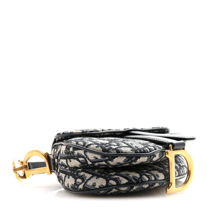 Christian Dior Oblique Mini Saddle Bag Blue 3 of 9