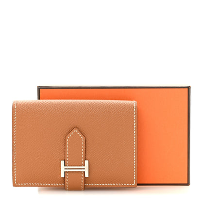 Hermes Epsom Bearn Card Holder Wallet Gold 10 of 10