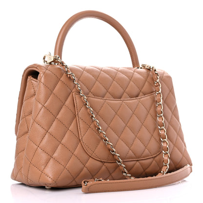Chanel Caviar Quilted Small Coco Handle Flap Brown 3 of 13