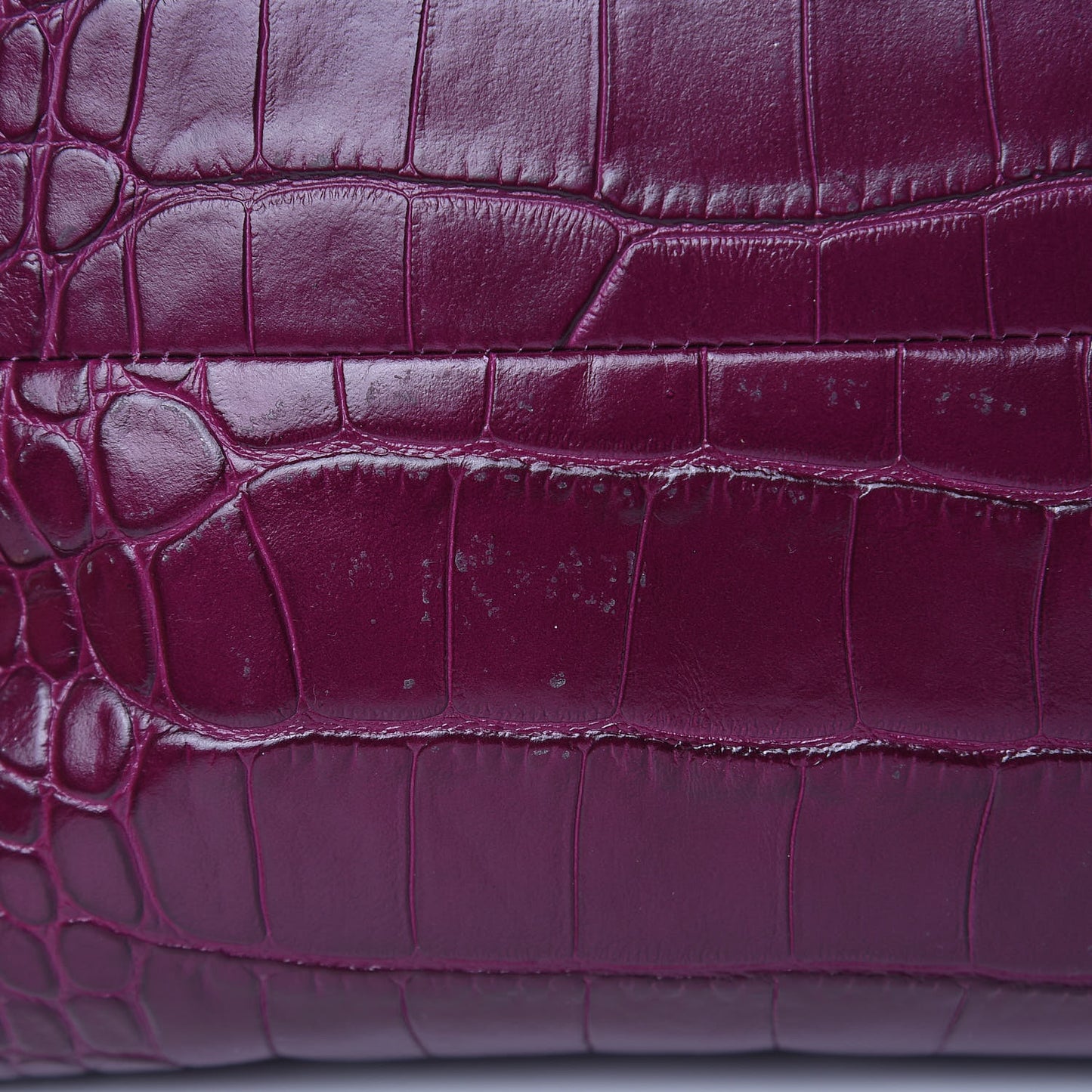 Calfskin Crocodile Embossed Medium Rhea Purple