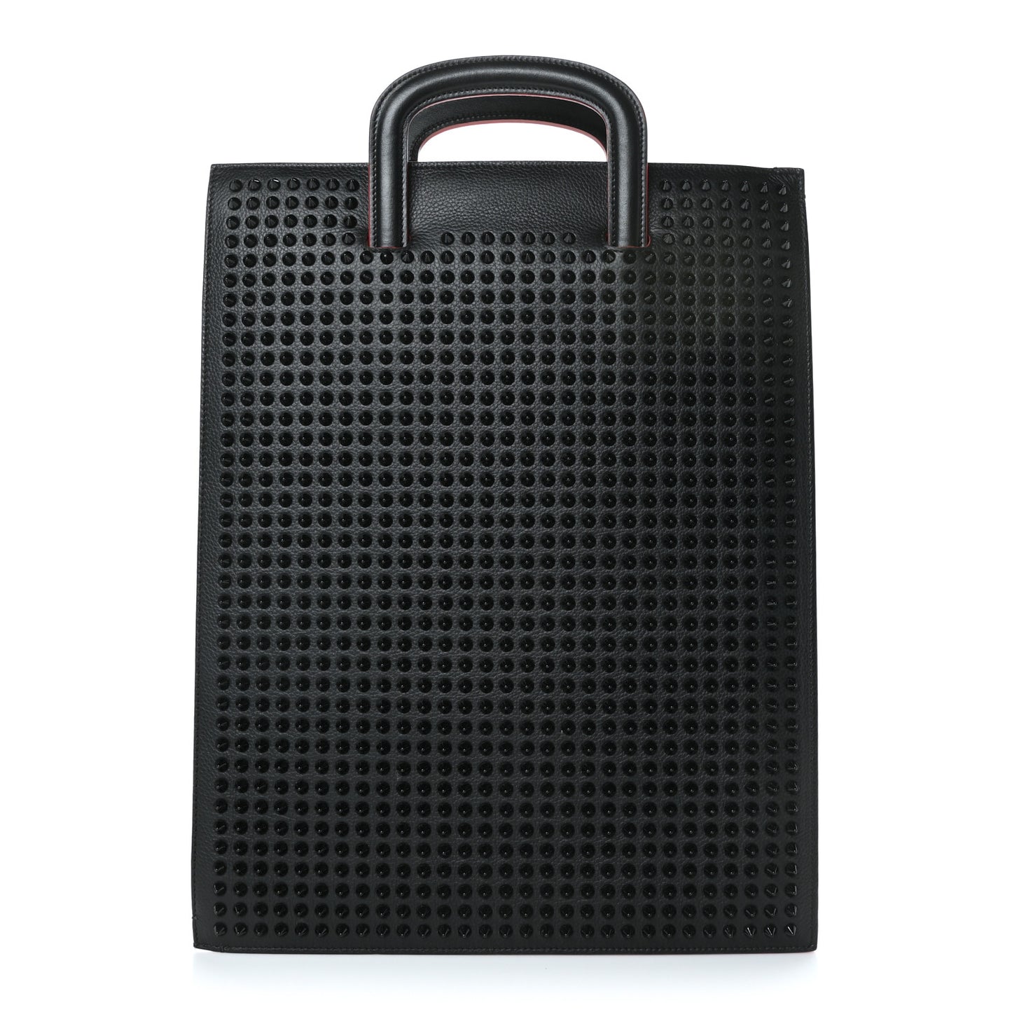 Calfskin Spiked Large Trictrac Portfolio Bag Black
