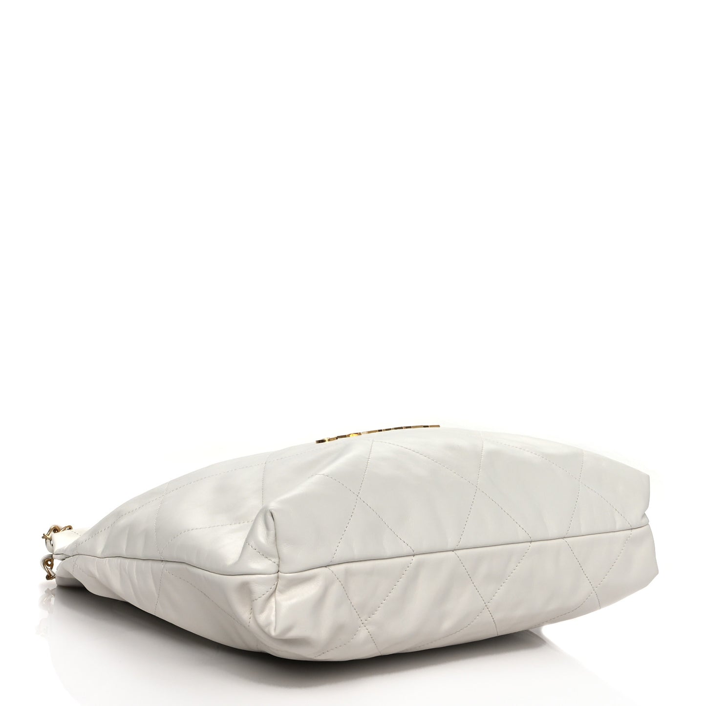 Shiny Calfskin Quilted Chanel 22 White