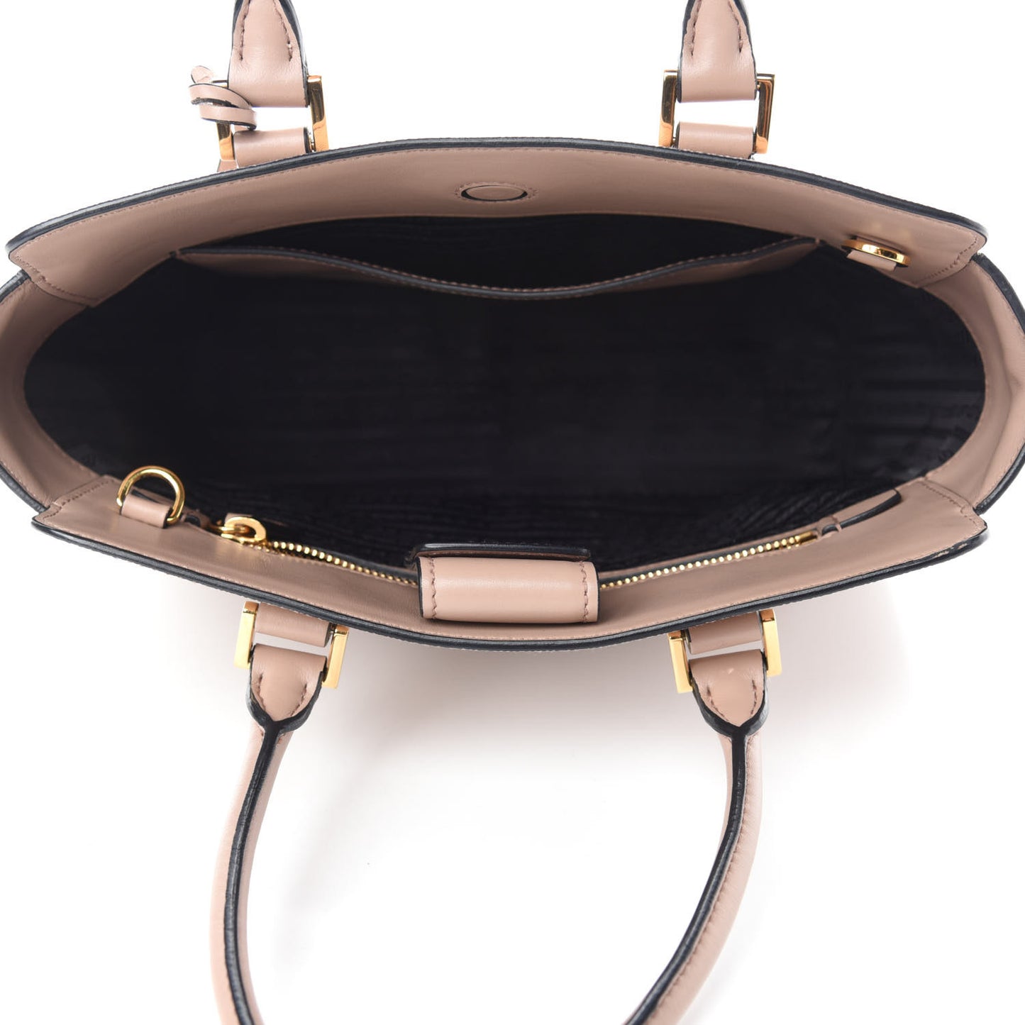 Saffiano Soft Calfskin Small Zippered Tote Cipria
