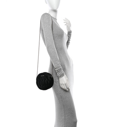 Miu Miu Nappa Matelasse Round Crossbody Black 2 of 9