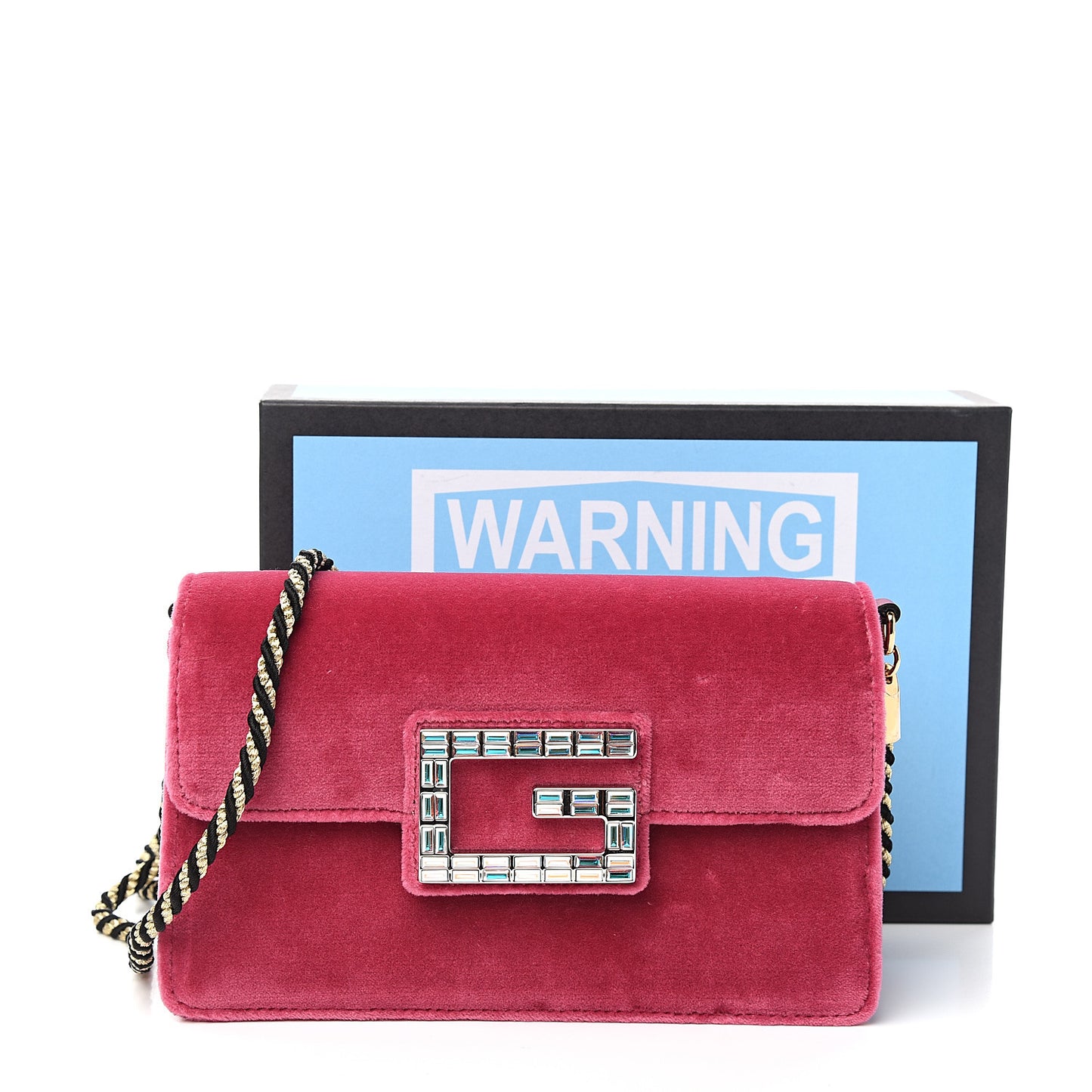 Velvet Crystal Square G Shoulder Bag Light Raspberry Rose