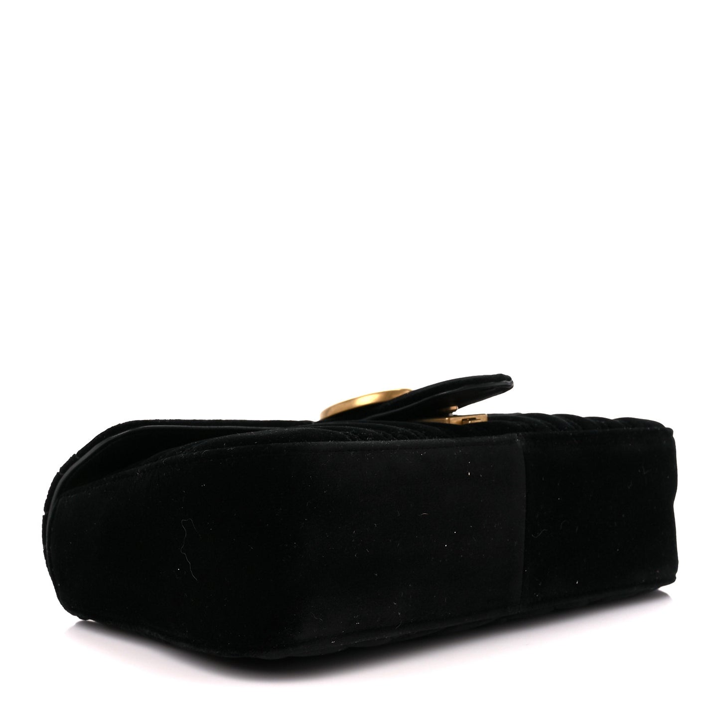 Velvet Matelasse Small GG Marmont Shoulder Bag Black