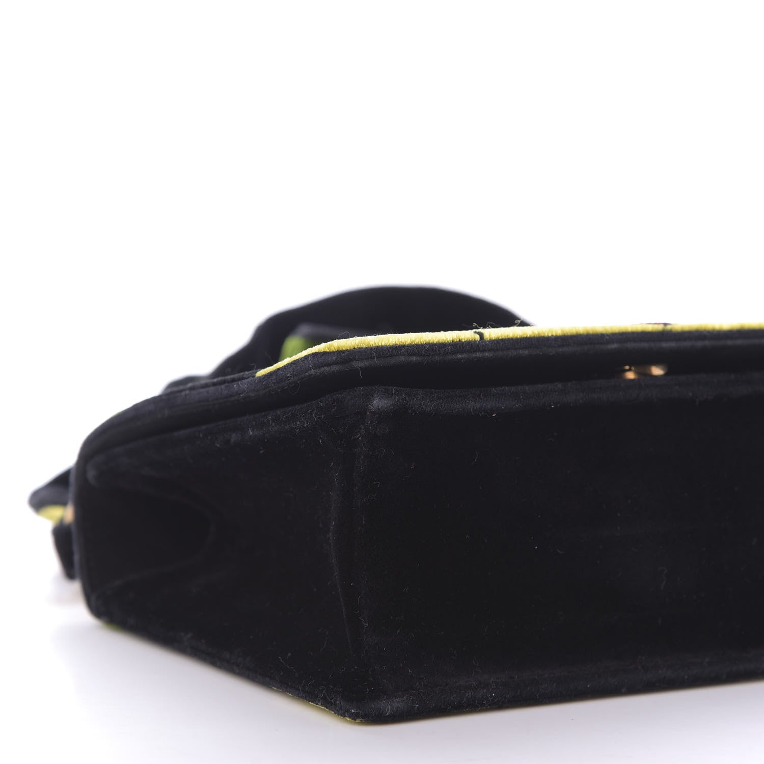 Prada Velluto Ricamo Cahier Shoulder Bag Black 6 of 8