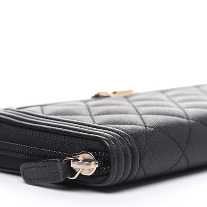 Chanel Caviar Quilted Boy Long Zip Around Wallet Black 11 of 14