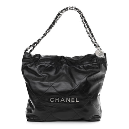 Chanel Shiny Calfskin Quilted Small Chanel 22 Black 2 of 11