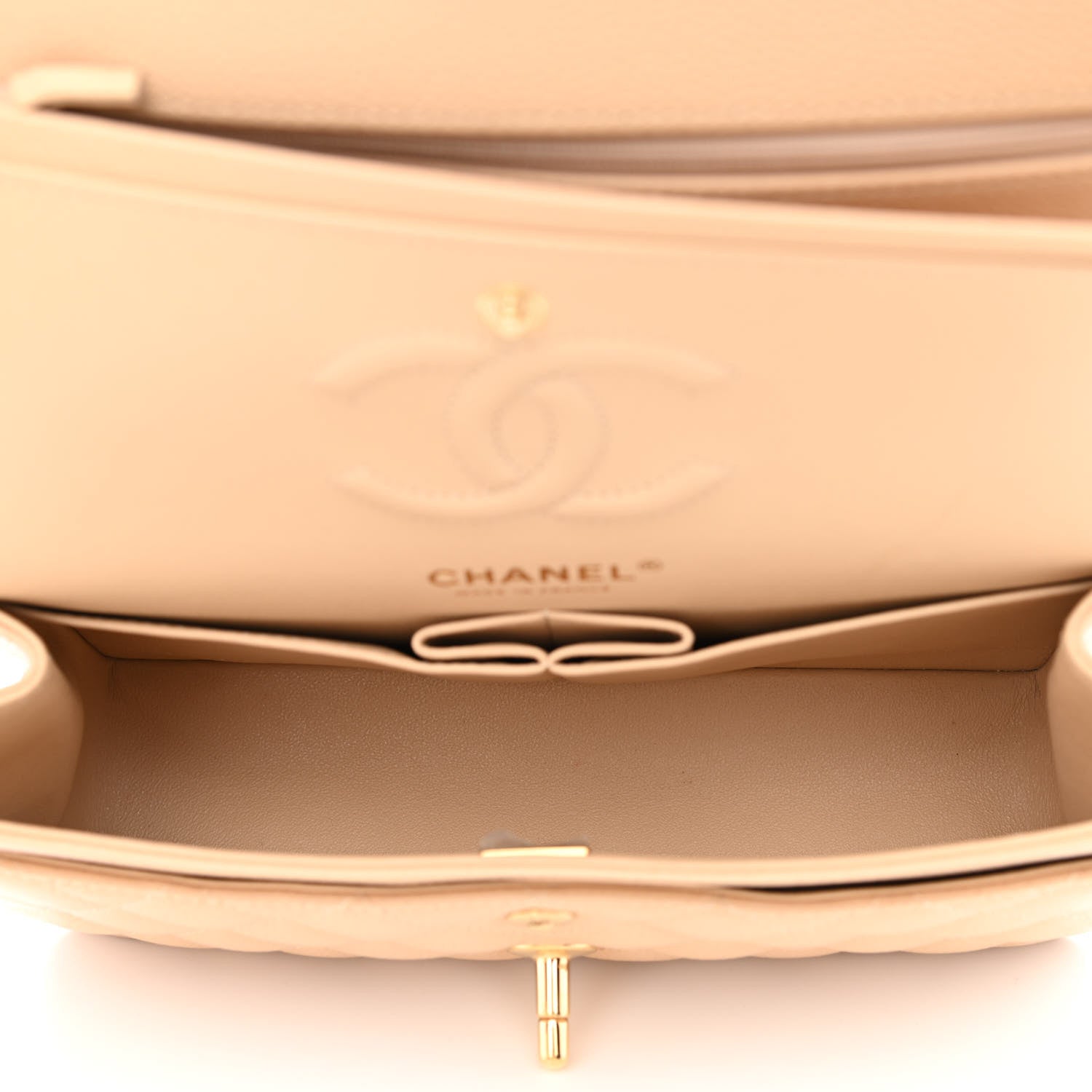 Chanel Caviar Quilted Small Double Flap Beige 4 of 9