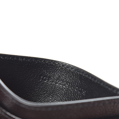 Saint Laurent Grain De Poudre Matelasse Chevron Monogram Credit Card Case Black 7 of 8